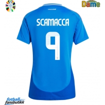 Italia Gianluca Scamacca #9 Hjemmedrakt Dame EM 2024 Kortermet